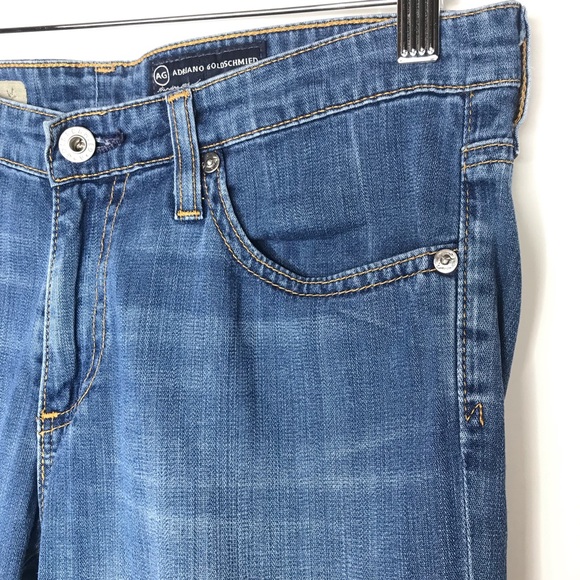 AG Adriano Goldschmied Malibu Crop Pant Knee Bermuda Jeans Shorts 29 Pima Cotton - Picture 3 of 13